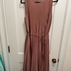 Vince Chevron Pleated Dress